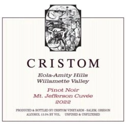 Cristom Mt. Jefferson Cuvee Pinot Noir (375ML Half-bottle) 2022