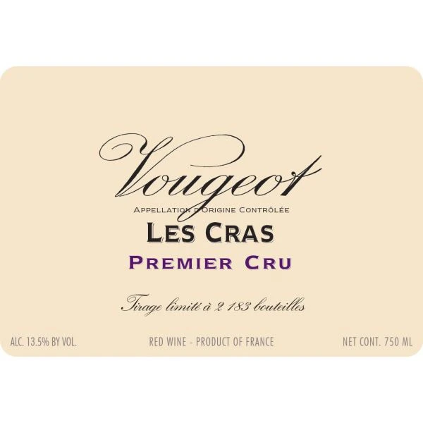 Domaine De La Vougeraie Vougeot Les Cras Premier Cru 2018 2 Domaine De La Vougeraie Vougeot Les Cras Premier Cru 2018 - Image 2
