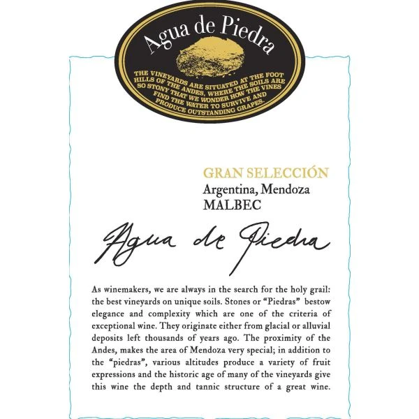 Agua De Piedra Gran Seleccion Malbec 2022 2 Agua De Piedra Gran Seleccion Malbec 2022 - Image 2