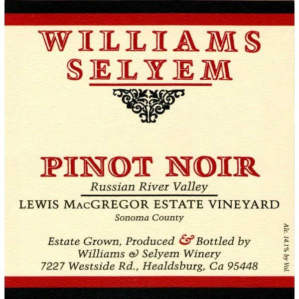 Williams Selyem Lewis MacGregor Estate Vineyard Pinot Noir 2021 2 Williams Selyem Lewis MacGregor Estate Vineyard Pinot Noir 2021 - Image 2