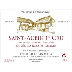 Domaine Henri Prudhon Saint-Aubin Cuvee Les Rouges Gorges Premier Cru Rouge 2018 -Sena Sales Store ujpxr5ritlooougd8qtj