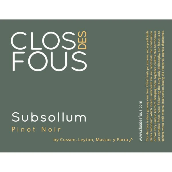 Clos Des Fous Subsollum Pinot Noir 2018 2 Clos Des Fous Subsollum Pinot Noir 2018 - Image 2